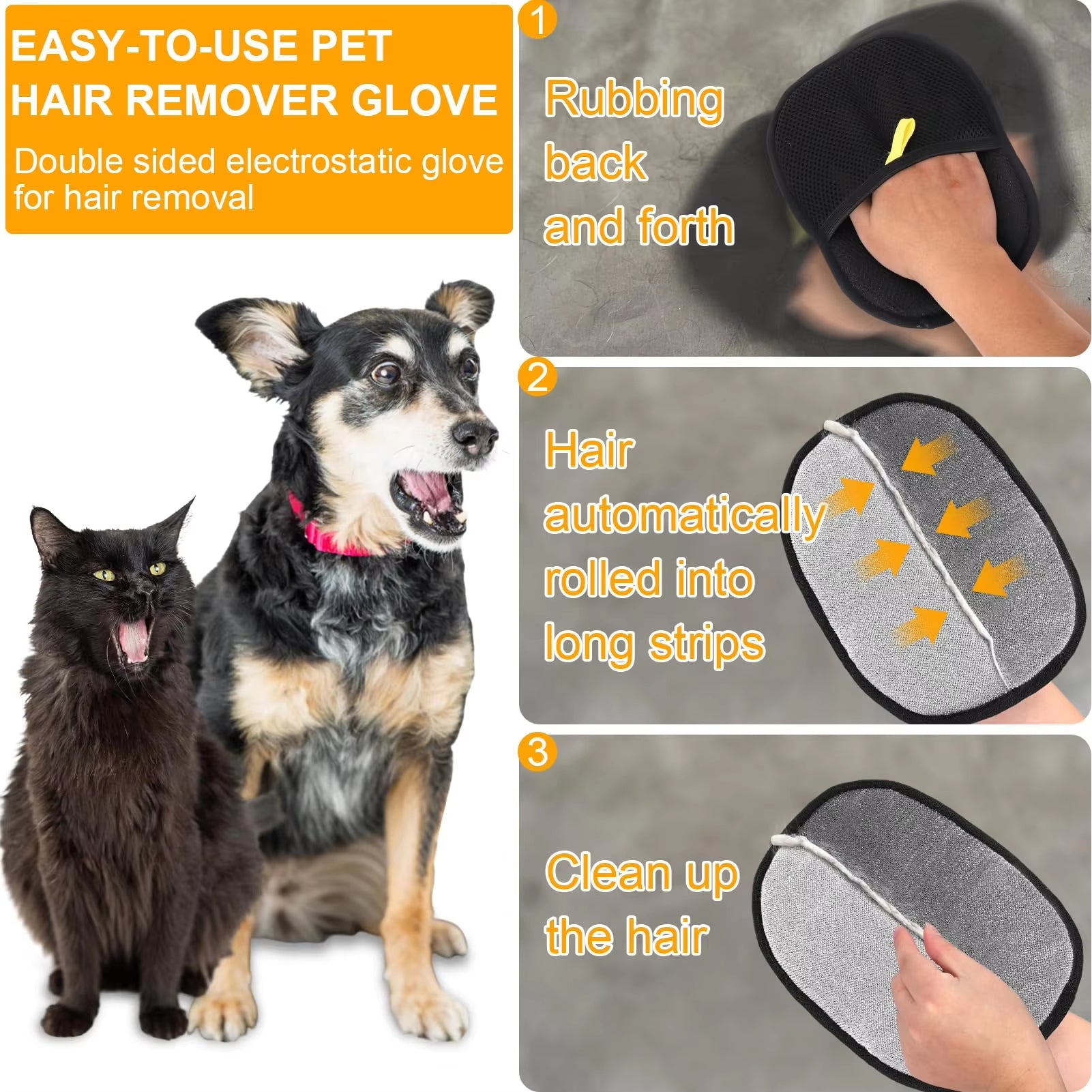Double-Sided Pet Grooming Glove